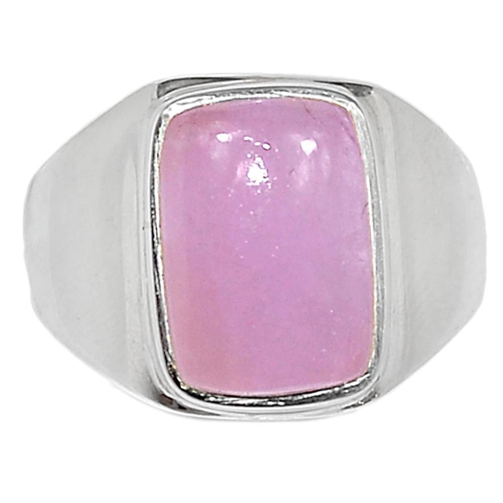 Natural Pink Kunzite 925 Solid Sterling Silver Unisex Ring Size 7.25, 7.5 - Natural Rocks by Kala