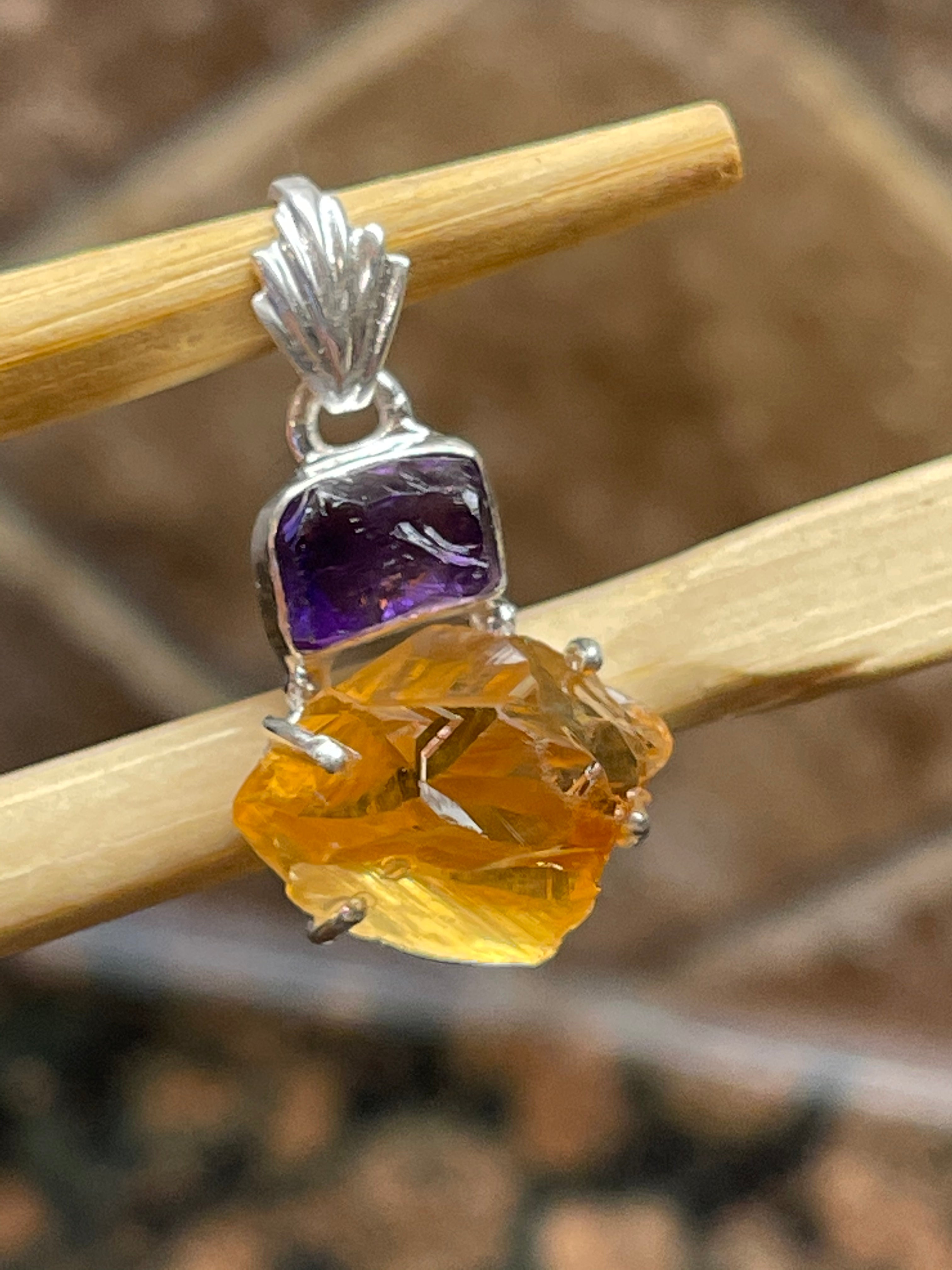 Citrine and amethyst on sale pendant