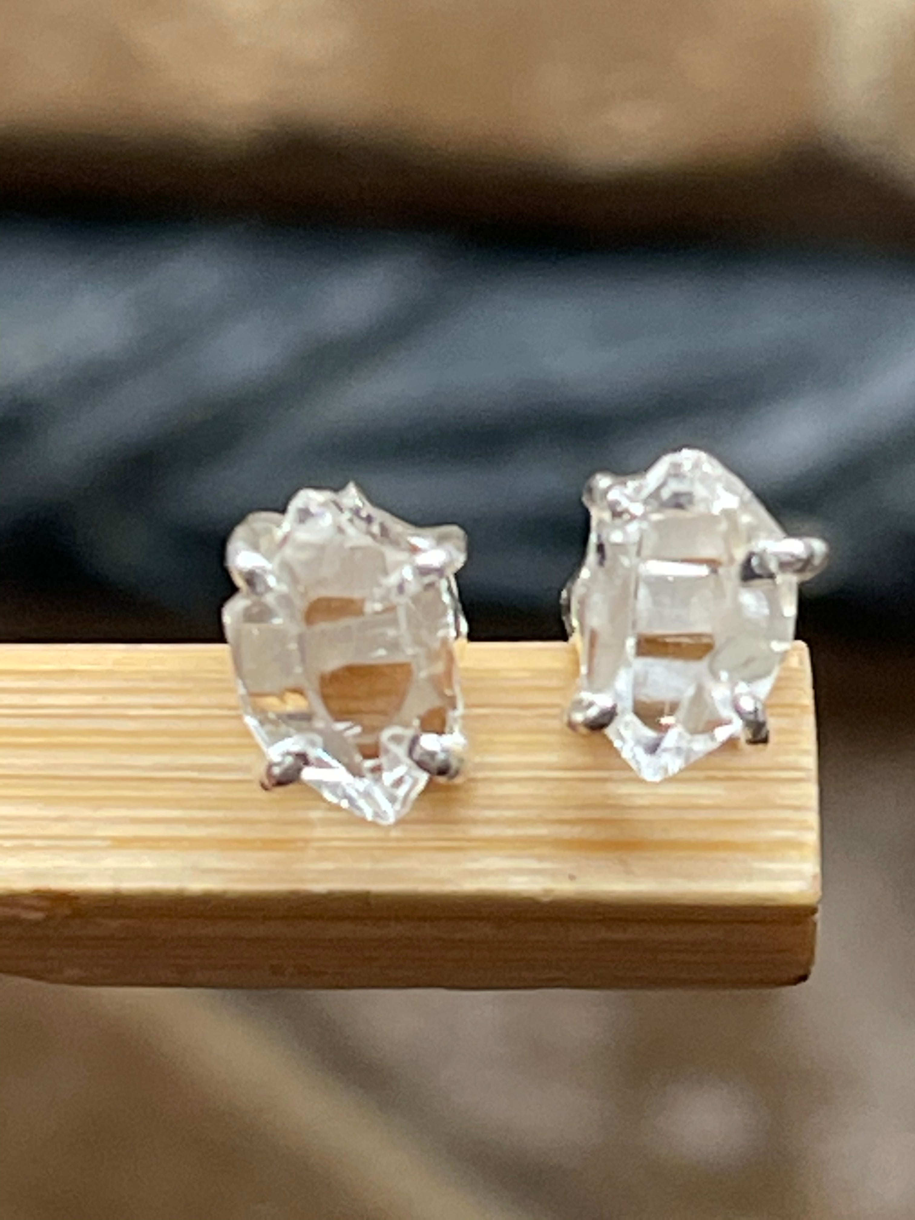 Natural Diamond Earrings Natural Diamond & 925 Sterling Silver 