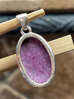 Natural African Ruby 925 Solid Sterling Silver Pendant 30mm - Natural Rocks by Kala