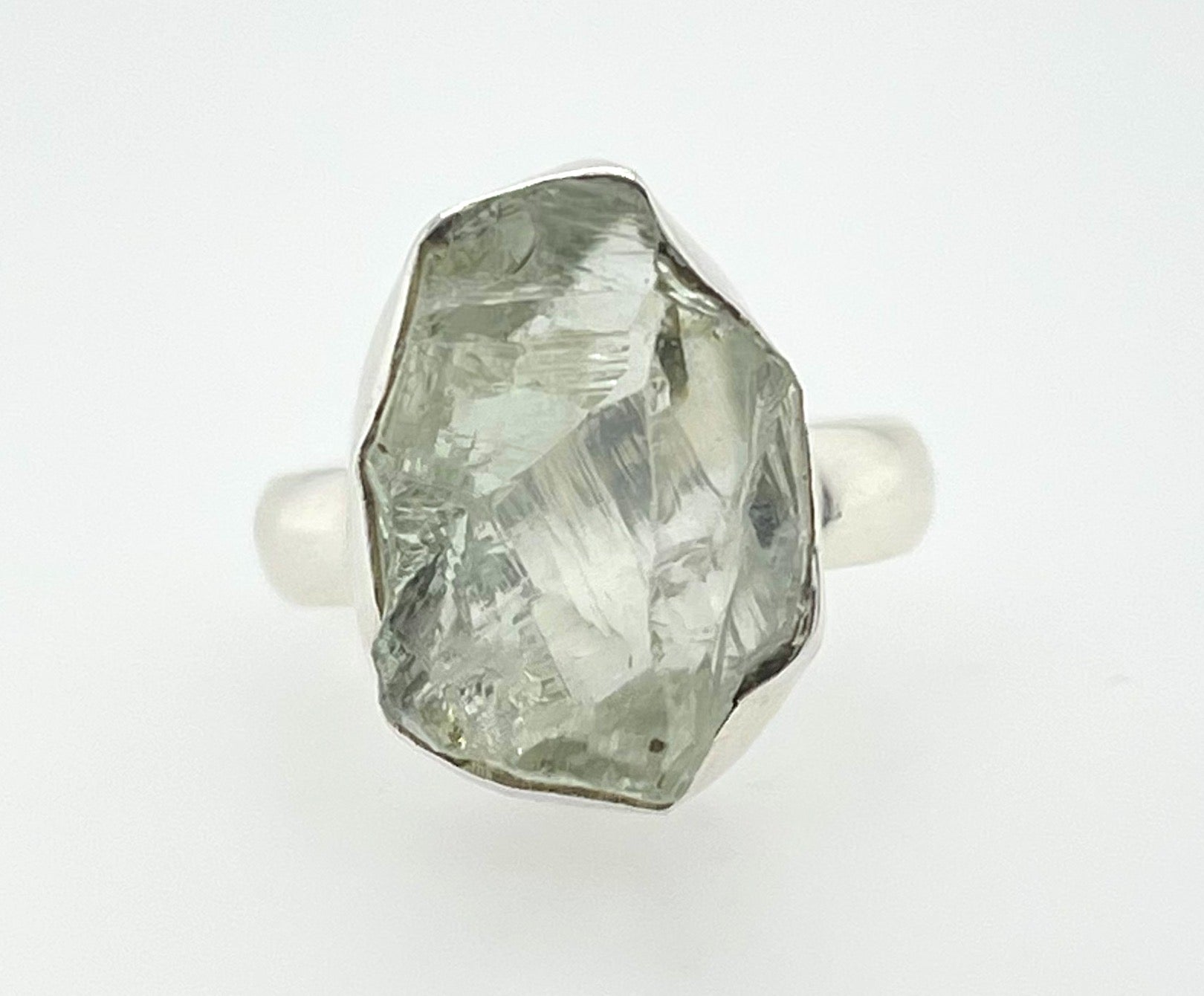 Natural Green Amethyst 925 Solid Sterling Silver Ring Size 7 - Natural Rocks by Kala