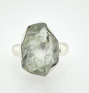 Natural Green Amethyst 925 Solid Sterling Silver Ring Size 7 - Natural Rocks by Kala