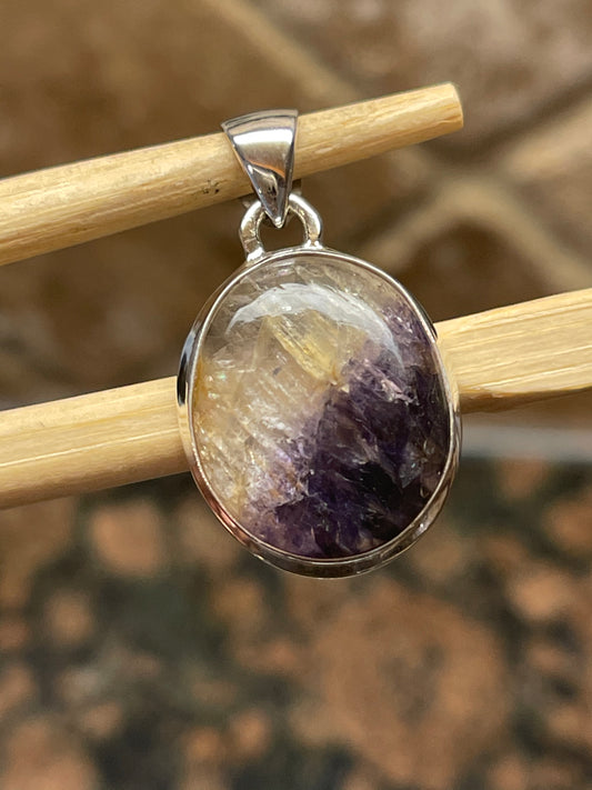 Natural Blue John 925 Solid Sterling Silver Pendant 25mm - Natural Rocks by Kala