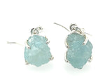 Natural 4ct Milky Aquamarine 925 Solid Sterling Silver Dangle Earrings 25mm - Natural Rocks by Kala