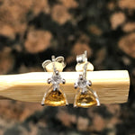 Genuine 1.25ct Golden Citrine 925 Solid Sterling Silver Earrings 7mm - Natural Rocks by Kala