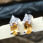 Natural 1.5ct Golden Citrine 925 Solid Sterling Silver Earrings 10mm - Natural Rocks by Kala