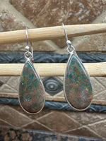 Natural Bloodstone 925 Solid Sterling Silver Earrings 40mm - Natural Rocks by Kala