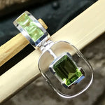 Genuine 1.5ct Green Peridot 925 Solid Sterling Silver Pendant 25mm - Natural Rocks by Kala