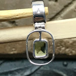 Genuine 1.5ct Green Peridot 925 Solid Sterling Silver Pendant 25mm - Natural Rocks by Kala