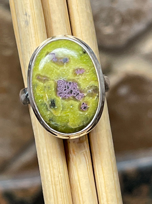 Natural Stichtite Cabochan 925 Solid Sterling Silver Ring Size 6.25 - Natural Rocks by Kala