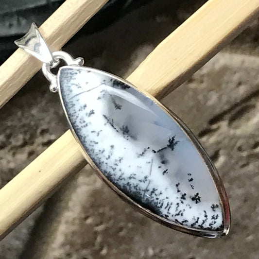 Natural Dentritic Agate 925 Solid Sterling Silver Pendant 50mm - Natural Rocks by Kala