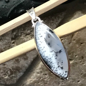 Natural Dentritic Agate 925 Solid Sterling Silver Pendant 50mm - Natural Rocks by Kala