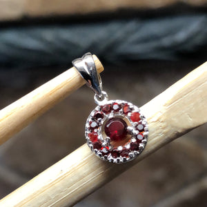 Natural 1.5ct Red Ruby 925 Solid Sterling Silver Pendant 16mm - Natural Rocks by Kala