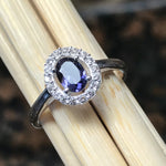 Natural 1ct Iolite 925 Solid Sterling Silver Engagement Ring Size 6, 7, 8, 9 - Natural Rocks by Kala