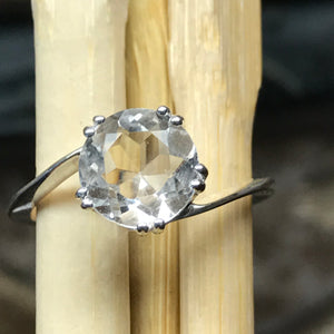 Natural 2ct White Quartz, Clear Quartz 925 Solid Sterling Silver Ring Size 6, 7, 8, 9 - Natural Rocks by Kala