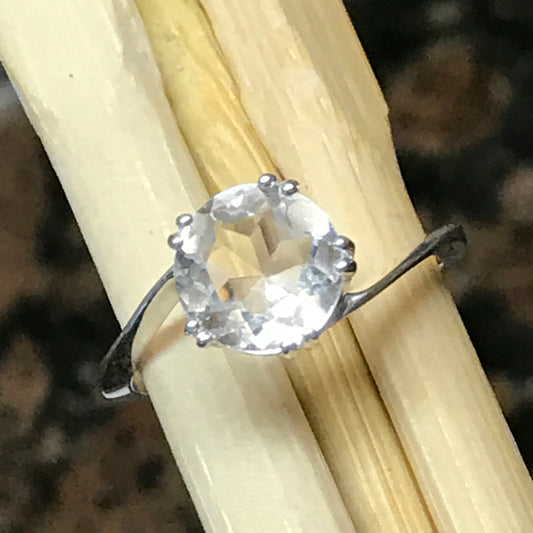 Natural 2ct White Quartz, Clear Quartz 925 Solid Sterling Silver Ring Size 6, 7, 8, 9 - Natural Rocks by Kala