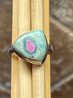 Natural Ruby in Fuchsite 925 Solid Sterling Silver Ring Size 8 - Natural Rocks by Kala