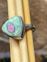 Natural Ruby in Fuchsite 925 Solid Sterling Silver Ring Size 8 - Natural Rocks by Kala