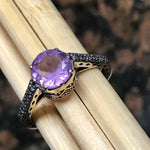 Natural 1ct Purple Amethyst 925 Solid Sterling Silver Engagement Ring Size 6,  8 - Natural Rocks by Kala