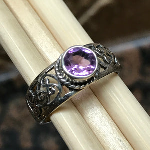 Natural 1ct Purple Amethyst 925 Solid Sterling Silver Engagement Ring Size 7, 8, 9 - Natural Rocks by Kala