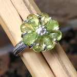 Genuine 6ct Green Peridot 925 Solid Sterling Silver Ring Size 6, 7, 8, 9 - Natural Rocks by Kala