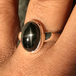 Genuine Black Star Diopside 925 Sterling Silver Engagement Ring Size 6, 7, 8, 9 - Natural Rocks by Kala