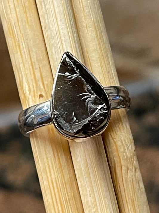 Natural Shungite 925 Sterling Silver Ring Size 6.25 - Natural Rocks by Kala