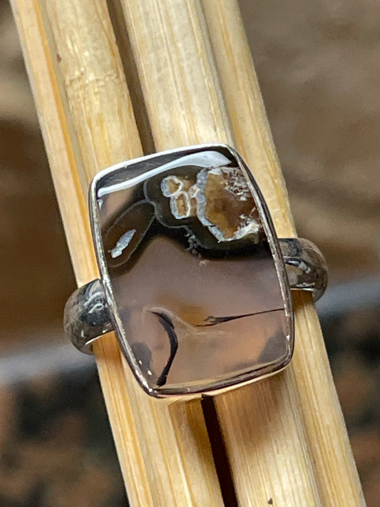 Natural Turkish Stick Agate 925 Sterling Silver Ring Size 6.25 - Natural Rocks by Kala