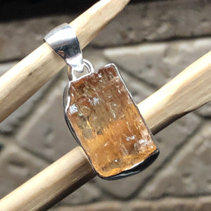 Natural Imperial topaz 925 Sterling Silver Pendant 25mm - Natural Rocks by Kala