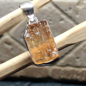 Natural Imperial topaz 925 Sterling Silver Pendant 25mm - Natural Rocks by Kala