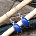Natural Lapis Lazuli 925 Solid Sterling Silver Earrings 25mm - Natural Rocks by Kala