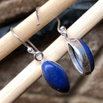 Natural Lapis Lazuli 925 Solid Sterling Silver Earrings 25mm - Natural Rocks by Kala