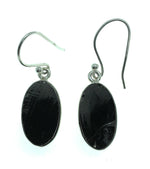 Natural Shungite 925 Solid Sterling Silver Earrings 35mm - Natural Rocks by Kala