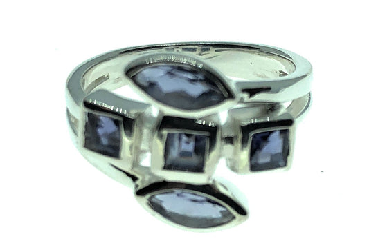 Natural 2ct Iolite 925 Solid Sterling Silver Ring Size 6, 7, 8, 9 - Natural Rocks by Kala