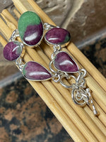 Natural Ruby in Zoisite 925 Solid Sterling Silver Bracelets 7" - Natural Rocks by Kala