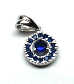 Genuine 1.5ct Blue Sapphire 925 Solid Sterling Silver Pendant 16mm - Natural Rocks by Kala