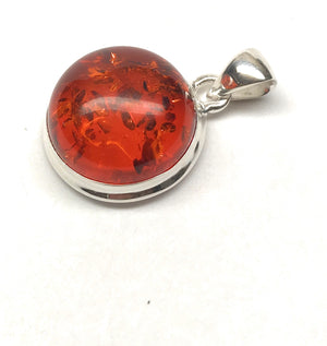 Beautiful Baltic Amber 925 Solid Sterling Silver Pendant 25mm - Natural Rocks by Kala