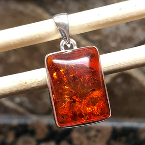 Beautiful Baltic Amber 925 Solid Sterling Silver Pendant 30mm - Natural Rocks by Kala