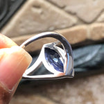 Genuine 2ct Iolite 925 Solid Sterling Silver Ring Size 6, 8, 9 - Natural Rocks by Kala