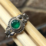 Genuine 1ct Green Onyx 925 Solid Sterling Silver Engagement Ring Size 6, 7, 8, 9 - Natural Rocks by Kala