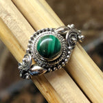 Natural Green Malachite 925 Solid Sterling Silver Engagement Ring Size 6, 7, 8, 9 - Natural Rocks by Kala