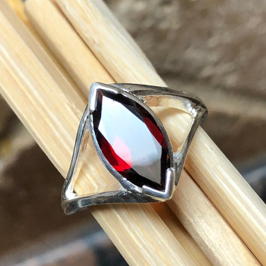 Natural 2ct Pyrope Garnet 925 Solid Sterling Silver Ring Size 6, 7, 8, 9 - Natural Rocks by Kala