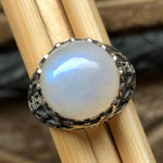 Natural Rainbow Moonstone 925 Sterling Silver Solitaire Men's Ring Size 7, 8, 9, 10, 11, 12, 13 - Natural Rocks by Kala