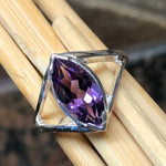 Natural 2ct Purple Amethyst 925 Solid Sterling Silver Ring Size 6, 7, 8, 9 - Natural Rocks by Kala
