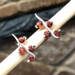 Natural Pyrope Garnet 925 Solid Sterling Silver Stud Earrings 15mm - Natural Rocks by Kala