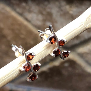 Natural Pyrope Garnet 925 Solid Sterling Silver Stud Earrings 15mm - Natural Rocks by Kala