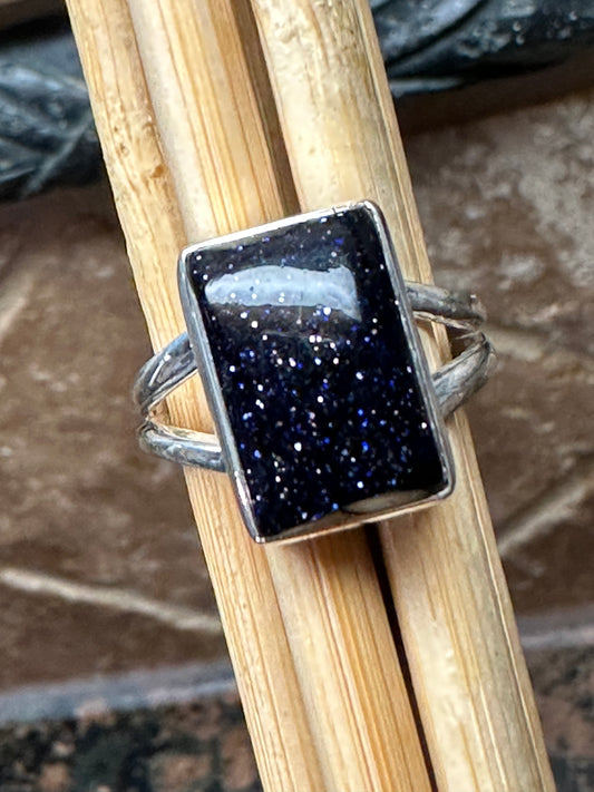 Natural Blue Sun Sitara 925 Solid Sterling Silver Ring Size 7 - Natural Rocks by Kala