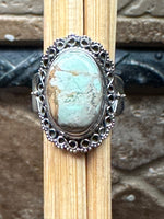 Natural Australian Variscite Cabochon 925 Sterling Silver Ring Size 7.5 - Natural Rocks by Kala