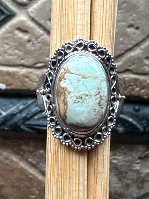 Natural Australian Variscite Cabochon 925 Sterling Silver Ring Size 7.5 - Natural Rocks by Kala