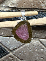 Natural Watermelon Tourmaline 925 Solid Sterling Silver Pendant 30mm - Natural Rocks by Kala
